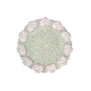 Easter Bunny Lettuce Ceramic Plate Serving Platter Vintage 10" HTF Rare